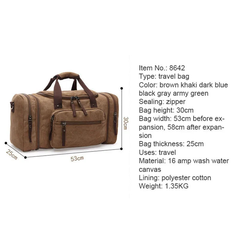  Canvas Travel Bags/Large Capacity /Gym