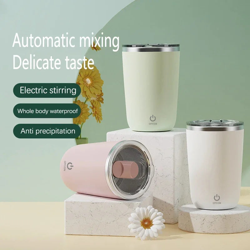 Automatic Mixing Cup Self Stirring Magnetic Mug USB Rechargeable Stainless Steel