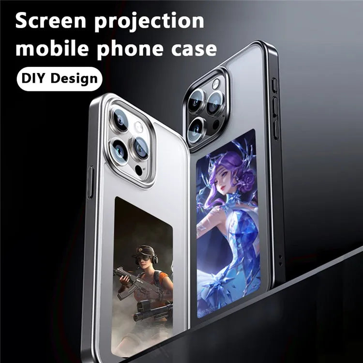 Amorus Eink Screen Smart Phone Case for Iphone 15 14 13 Pro Max DIY Display NFC Refesh Case 3 Color 