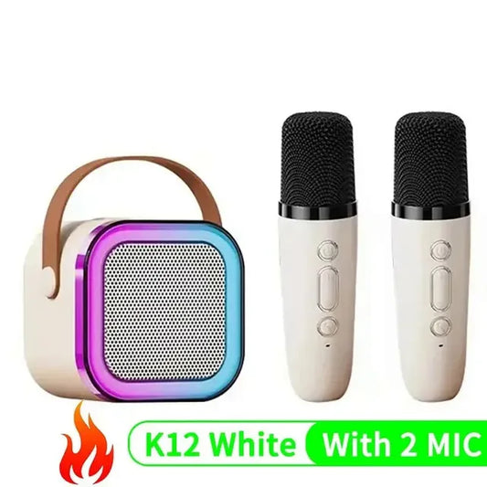 K12 Portable Karaoke Machine with Bluetooth 5.3 PA Speaker System and 1-2 Wireless Microphones 