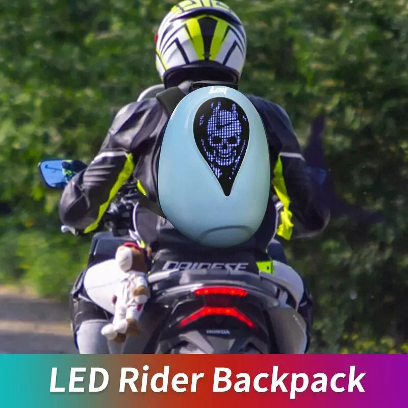  Hard Shell Rider Backpack APP Control LED Display 