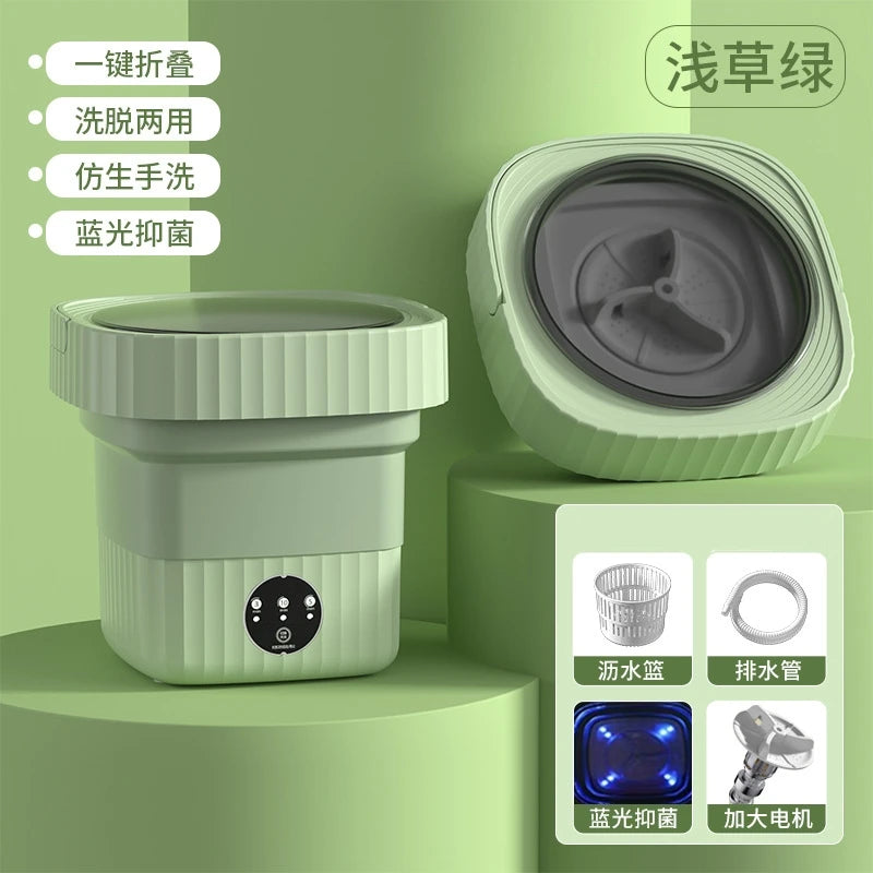 6L 11L Portable Washing Machine Folding Large Capacity Clothes Spin Dryer Bucket Travel Underwear Socks Ultrasonic Mini Washer