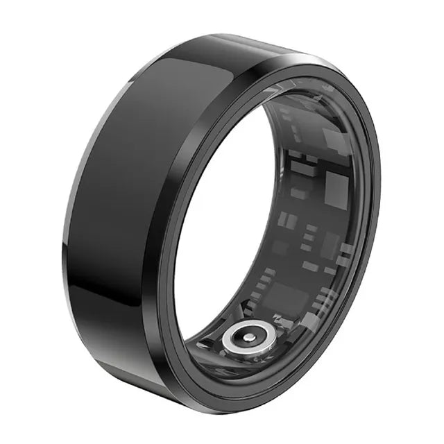 Smart Ring Fitness Heart Rate Tracker Titanium Steel Shell IP68&3ATM Waterproof 